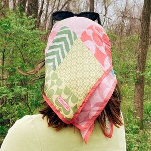 vintage pastel coach headscarf